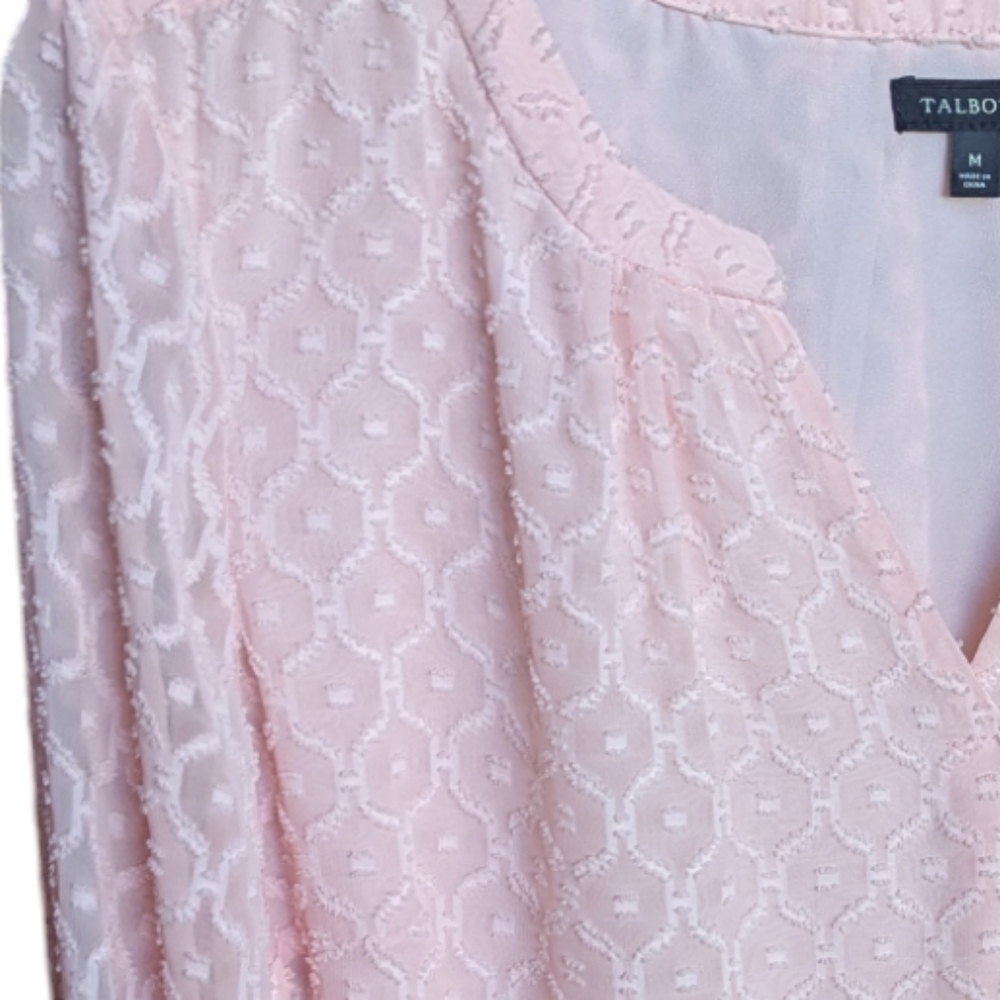 Talbots Blush Pink Blouse Medium EUC - Picture 7 of 9